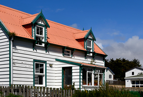 Stanley, East Falkland, Falkland Islands: Church House (1917), timber clad house located by the Anglican Cathedral, completed in 1917 it was home to Reverend McDonald-Hobley, the Assistant Colonial Chaplain. It was used by the Royal Navy as a communications center. In the 1960s and 70s it was used as an improvised cinema.