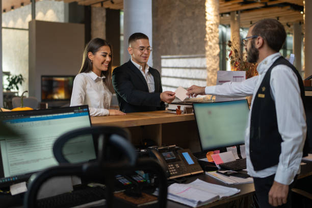 istock Couple checking in hotel 1867090035