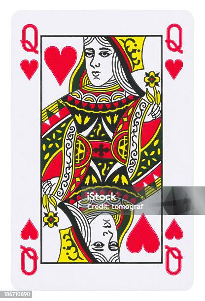 퀸 오브 하트 격리됨에 클리핑 경로 포함 여왕에 대한 스톡 사진 및 기타 이미지 - 여왕, 카드-여가활동 게임, 퀸카드