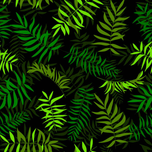 istock Seamless green leaves. Tropical background. Print for web, fabric and wrapping paper. 1867111102
