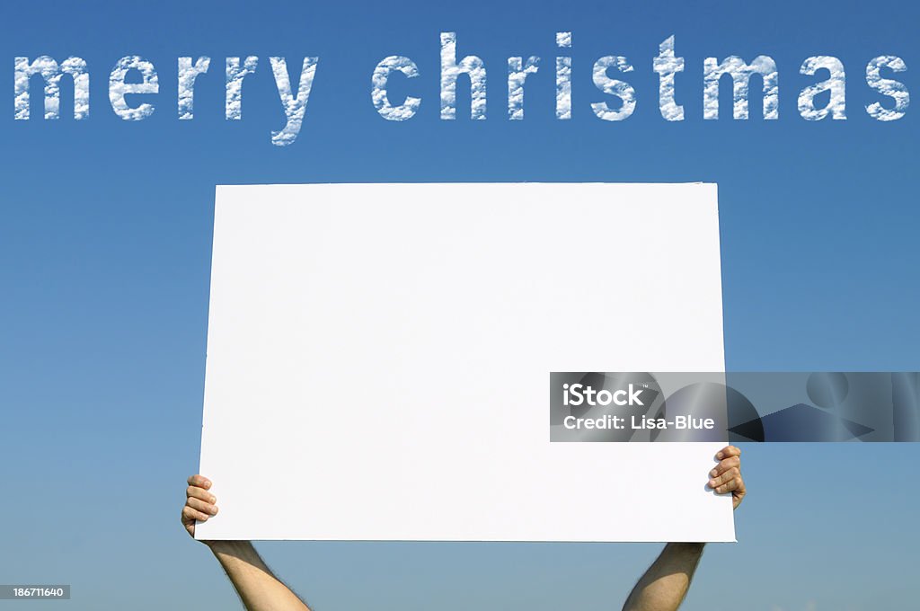 Billboard Merry Christmas Blue Sky - Lizenzfrei 2014 Stock-Foto