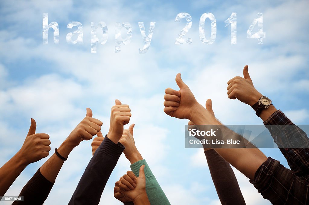 親指を立てる新年 2014 年 - 2014年のロイヤリティフリーストックフォト
