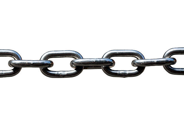 istock Closeup metal Chain isolated on white background, copy space 186713549