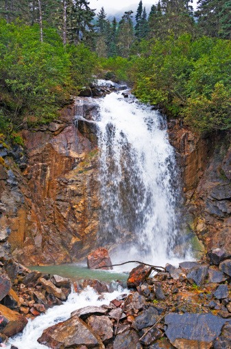 this beautiful waterfall is up on the White Pass outside of Skagway.