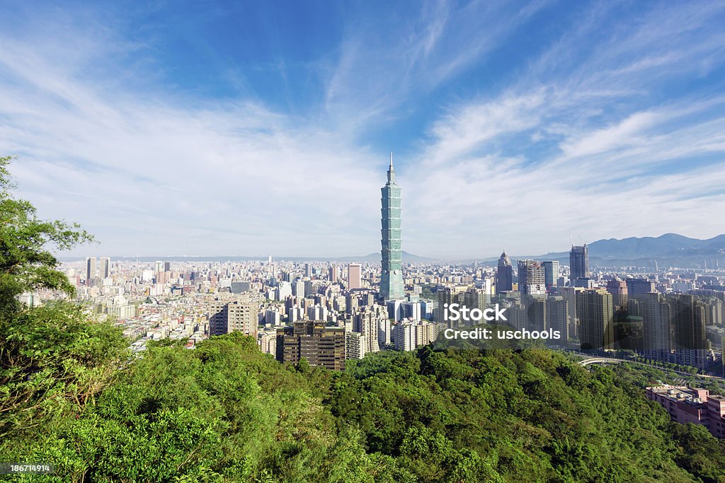 Panorama di Taipei - Foto stock royalty-free di Ambientazione esterna