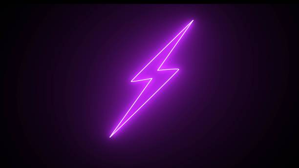 istock Blue and purple neon light icon isolated in black background. 1867152264