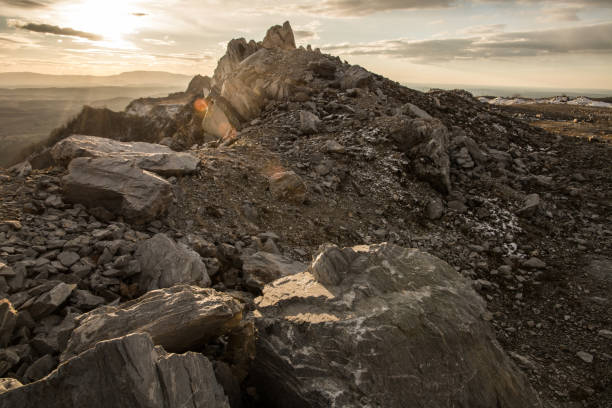 istock Beautiful view from the rocky mountain at sunset. Panorama. 1867153532