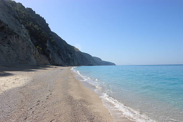 Extense Egremni Beach - Lefkada Island (Greece). Absolutely amazing!  This is one of the most beautiful beaches in the whole world. It is located at the Lefkada Island (Levkas). egremni beach lefkada island greece stock pictures, royalty-free photos & images