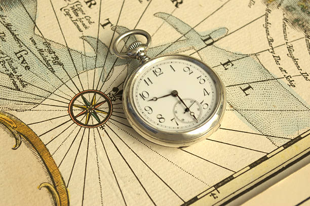 istock Pocket Watch on 18th Century Map 186716566