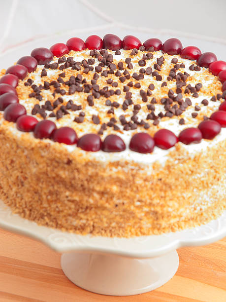 istock Homemade cake with cherries 186716586