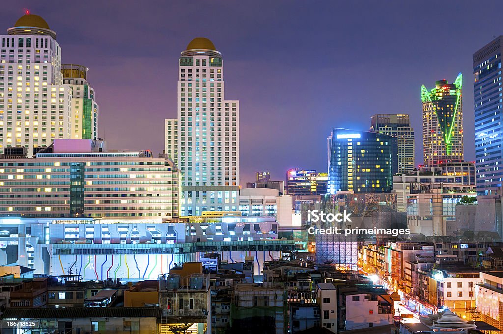 Vista panoramica del paesaggio urbano di Bangkok Tailandia - Foto stock royalty-free di Affari