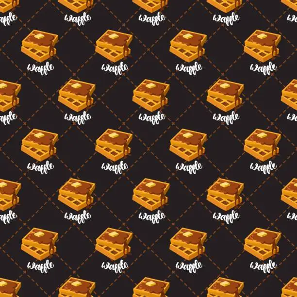 Vector illustration of Syrupy Waffle Heaven Wonder Vector Pattern