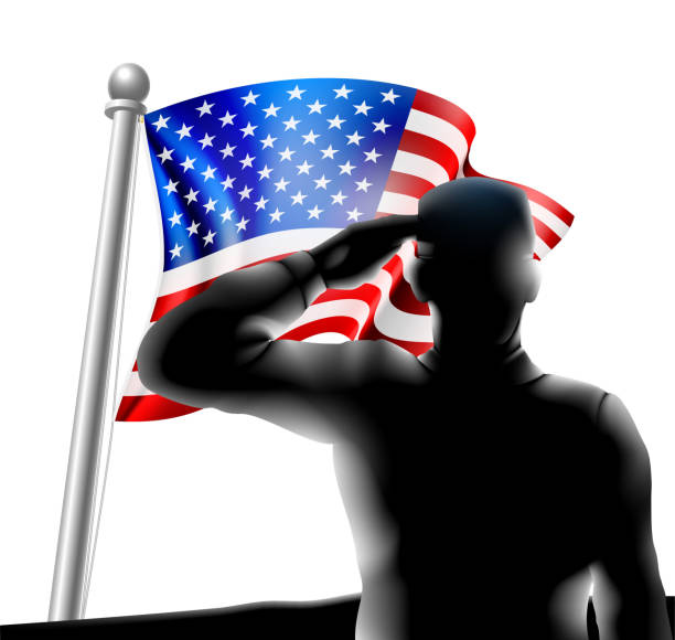 istock Flag Soldier Salute Veteran Day Silhouette 1867194997