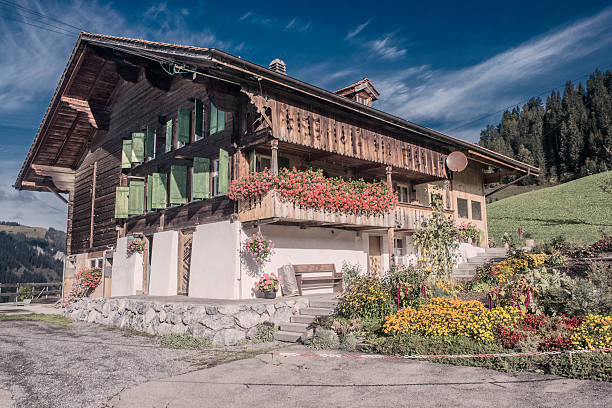 istock Swiss Chalet in the Alps 186719859