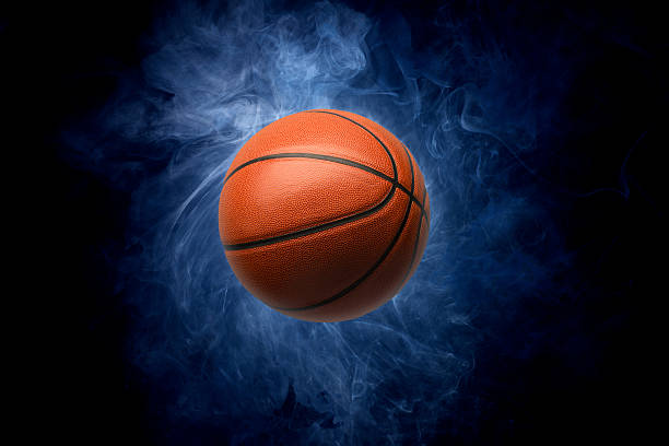 istock Basketball on Blue Smoke Background 186719904