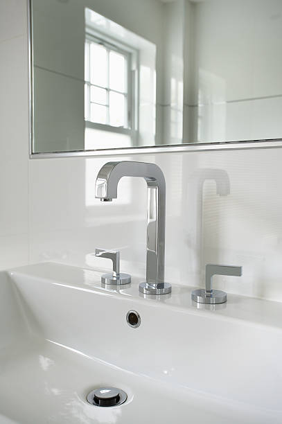 istock retro bathroom sink and taps 186720100