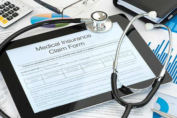 istock Medical insurance claim form on a digital tablet 186720590