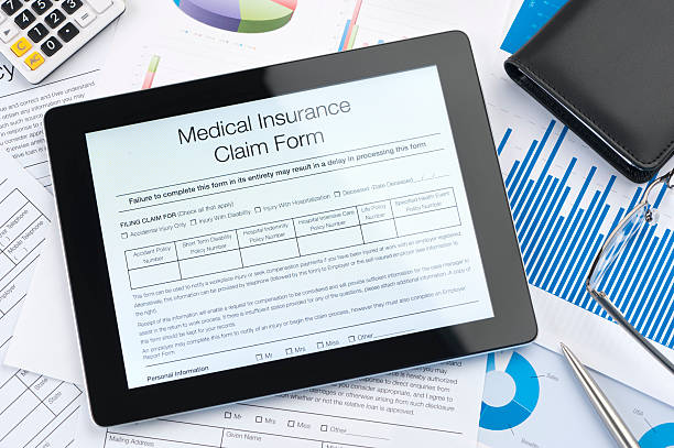 istock Medical insurance claim form on a digital tablet 186720597