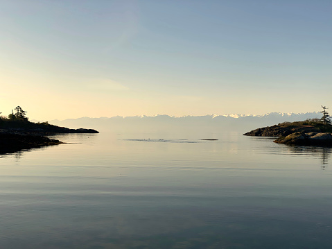 Calm lagoon, south shore of Vancouver Island