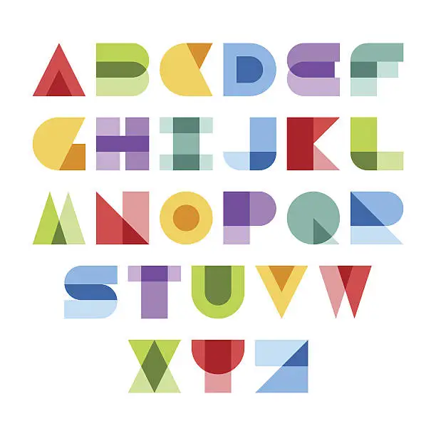 Vector illustration of Colorful font