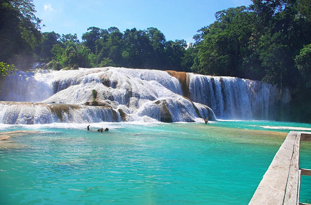 Aqua Azul waterfall, Chiapas, Mexico stock photo