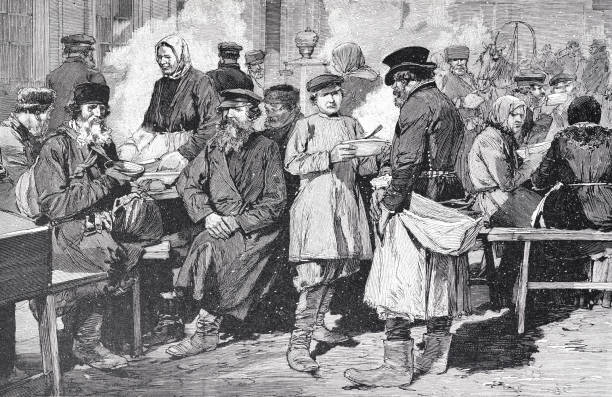 istock Free outdoor kitchen in Moscow for the poor people 1867214297