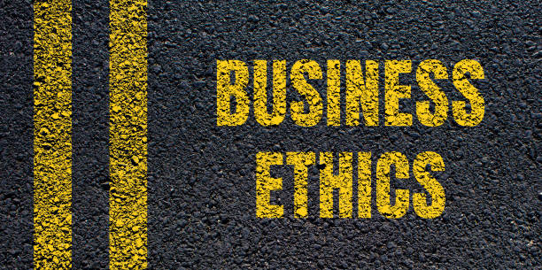 istock Business ethics lettering on a asphalt road 1867232697