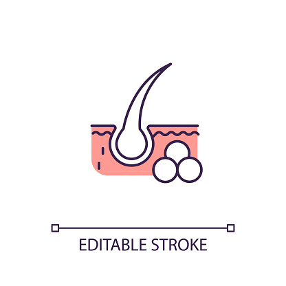 2D simple editable mesenchymal stem cells icon representing cell therapy, isolated vector, thin line illustration.