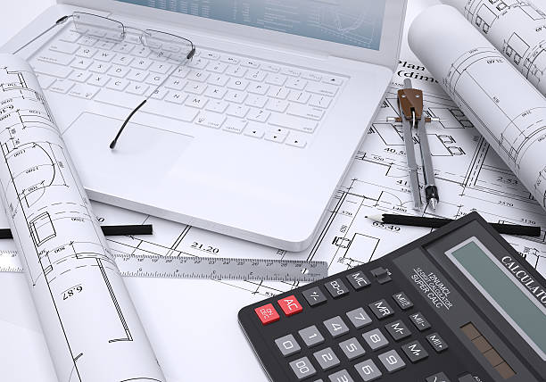 istock Calculator, paper and laptop 186724654