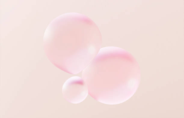 istock image of plump pink balls, beautiful transparent bubbles in 3D rendering 1867247357