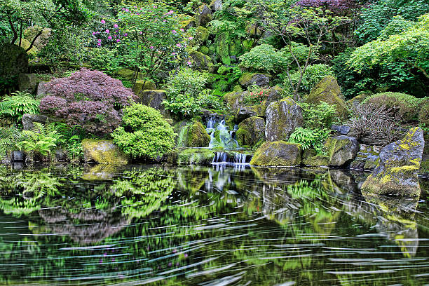 istock Waterfall at Portland Japanese Garden 186724779