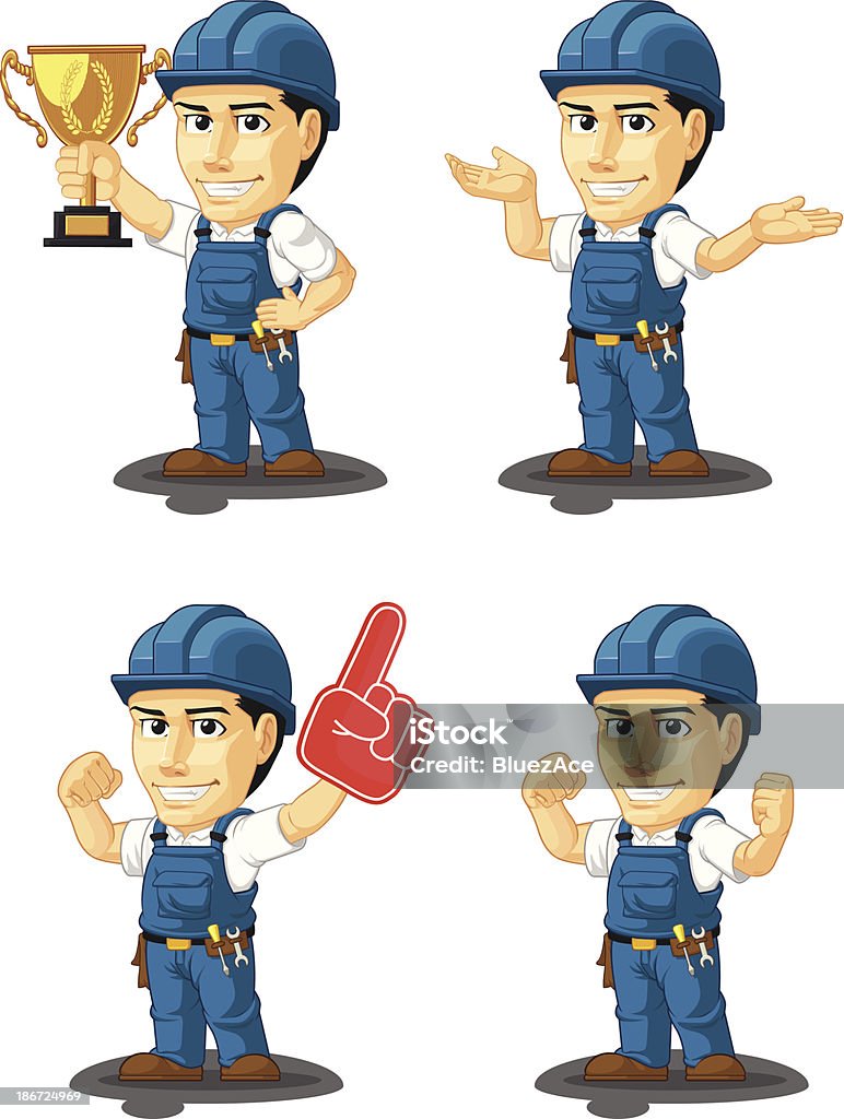 Técnico o reparador personalizable Mascot 14 - arte vectorial de Accesorio de cabeza libre de derechos