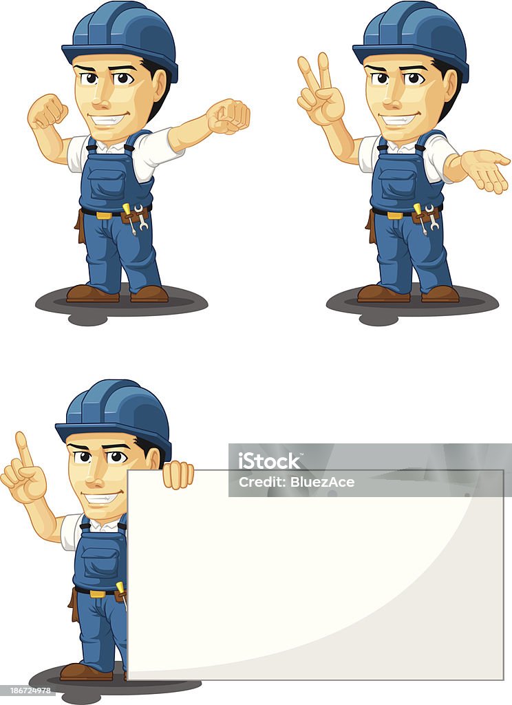Técnico o reparador personalizable Mascot 7 - arte vectorial de Accesorio de cabeza libre de derechos