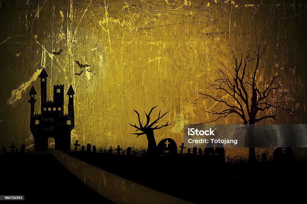 Fundo de Dia das Bruxas noite assustadora com Castelo - Royalty-free A Morte Foto de stock