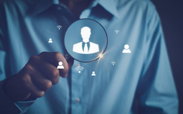 istock Hand holding Magnifying glass focus to manager,Human Resource Management, Customer Relationship,customer service, social media. digital marketing online. 1867260942