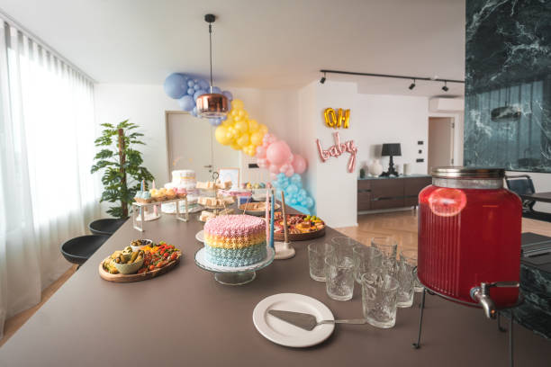 istock Modern Baby Shower Buffet Setup with Elegant Decor 1867271277