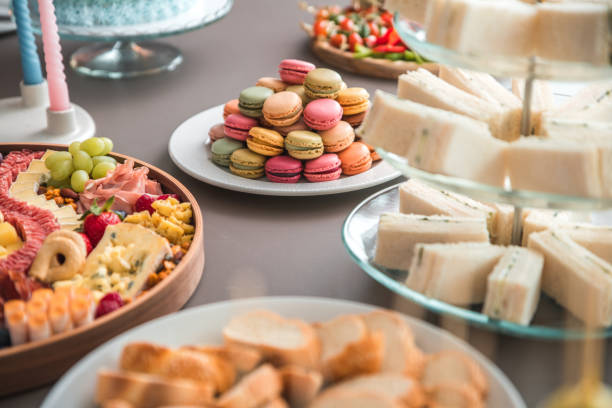 Delightful Macarons Palette on Baby Shower Dessert Table