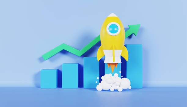 istock Rocket rising moving up with growing graph bar marketing 1867279339