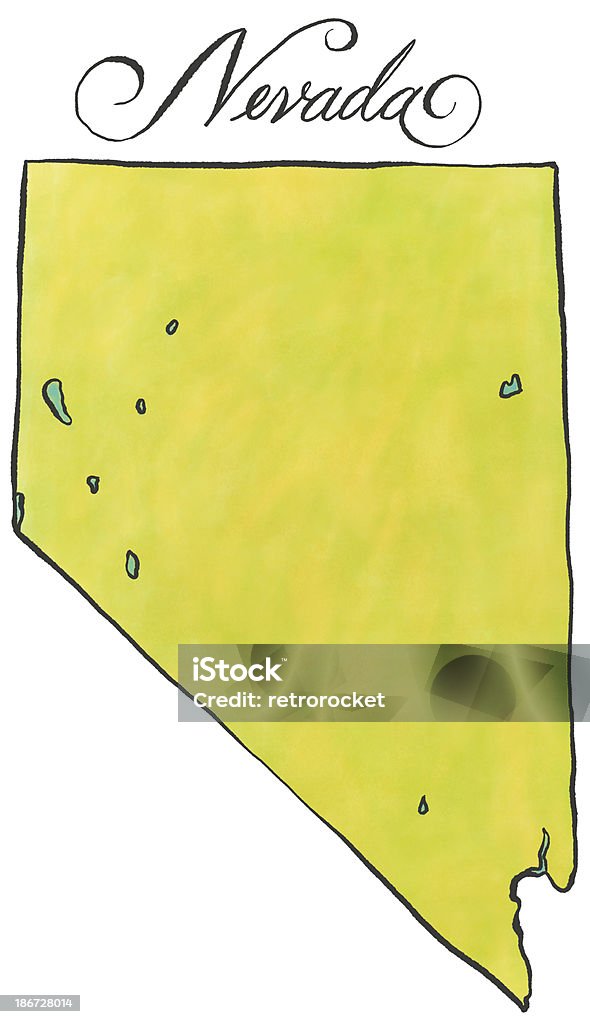 Nevada map An illustrated map of Nevada. Boundary stock illustration