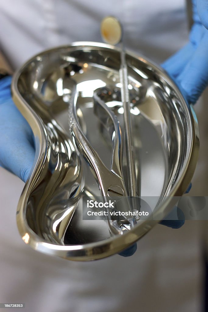 Satz von Metall Zahnarzt, die das medizinische Geräte-tools - Lizenzfrei Accessoires Stock-Foto