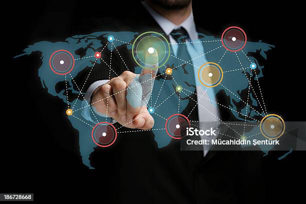 Touch Screen Network Stock Photo - Download Image Now - Abstract, Adult, Business