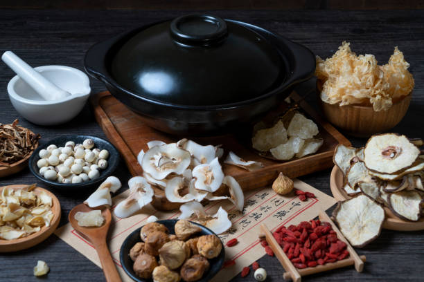 istock Chinese herbal supplements on the desktop 1867288699