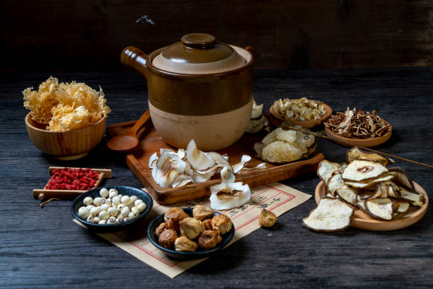 istock Chinese herbal supplements on the desktop 1867290322
