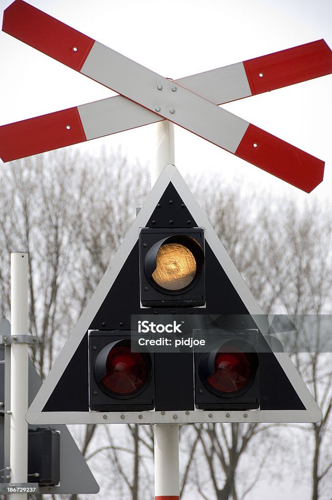 railway signal at railroad crossing Resubmission of file 3657633 as approved by HQ. email CIA@istockphoto.com for details  Color Image Stock Photo