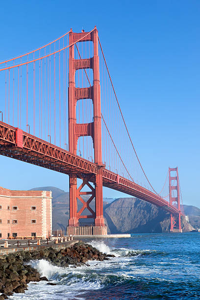 istock Golden Gate Bridge San Francisco with blue sky 186729238