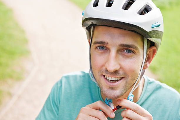 Adult Bike Helmet Cut Out on White.