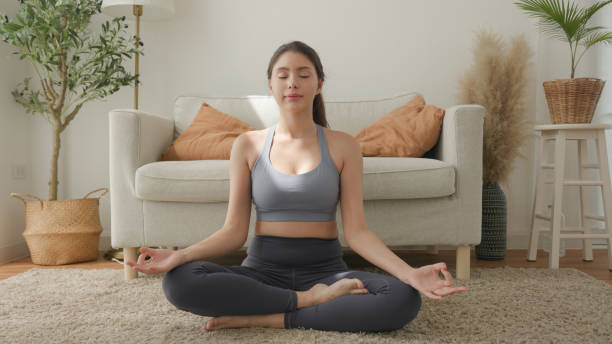 istock Meditative Yoga Session in a Peaceful Home Environment 1867313350