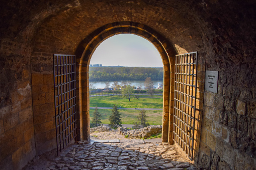 Belgrade, Serbia - April 1 2019: Defterdar Gate at the Belgrade Fortress in Kalemegdan Park.