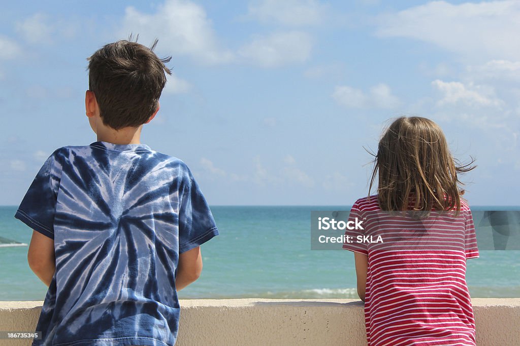 Dzieci obserwując beach - Zbiór zdjęć royalty-free (10-11 lat)