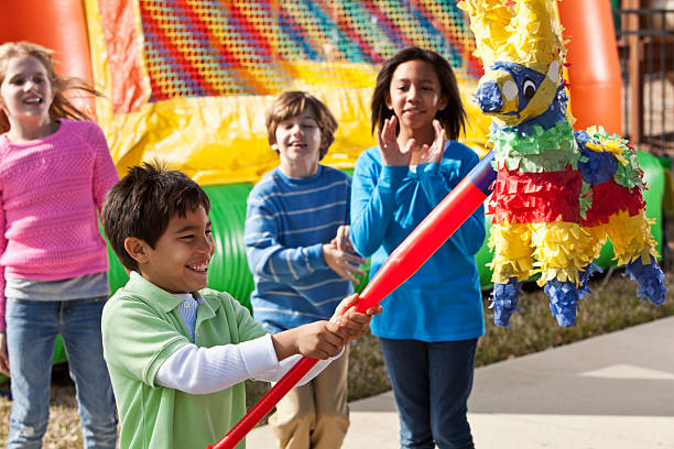istock Pinata at children's birthday party 186735369